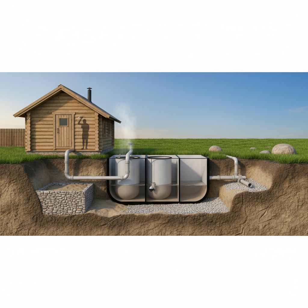 фото Как защитить септик от перегрузки при использовании душа в бане