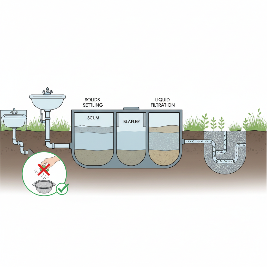 фото Септик и система утилизации отходов из умывальника: как избежать засоров