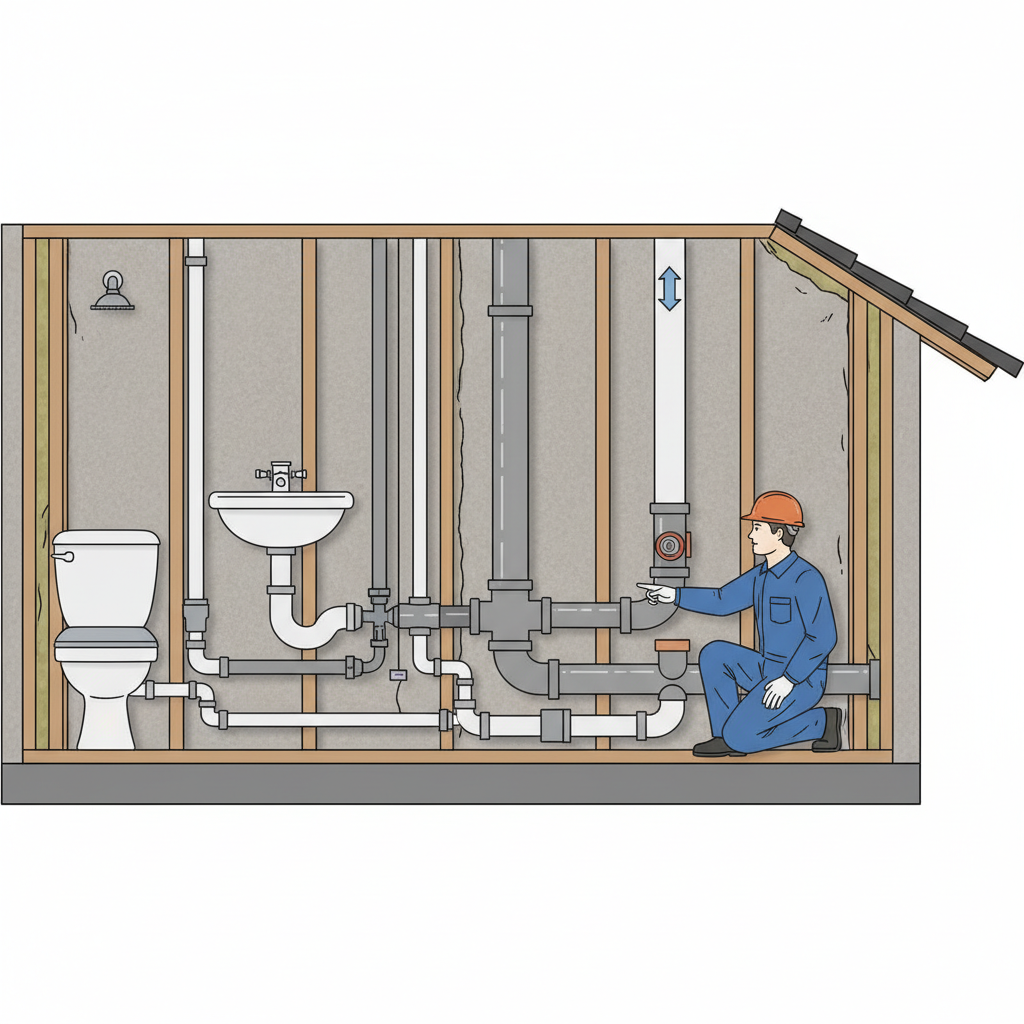 фото Как избежать ошибок при подключении канализации от гостевого санузла
