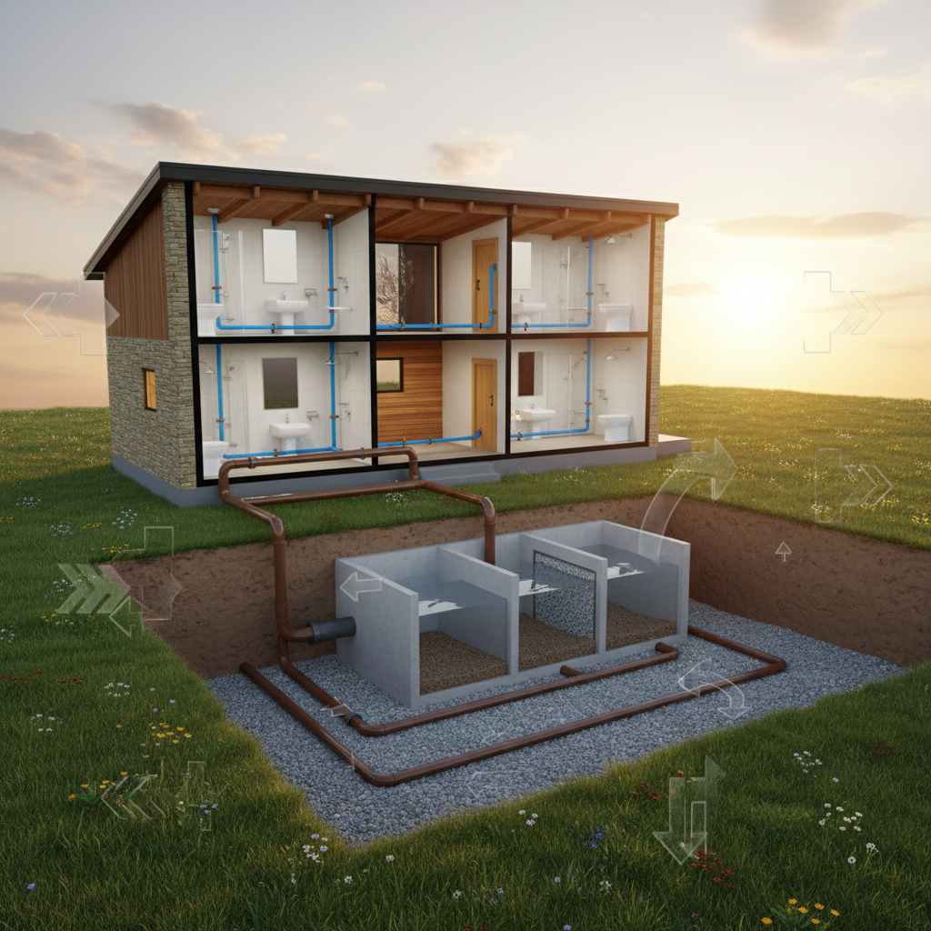 фото Как выбрать септик для дома с несколькими ванными комнатами