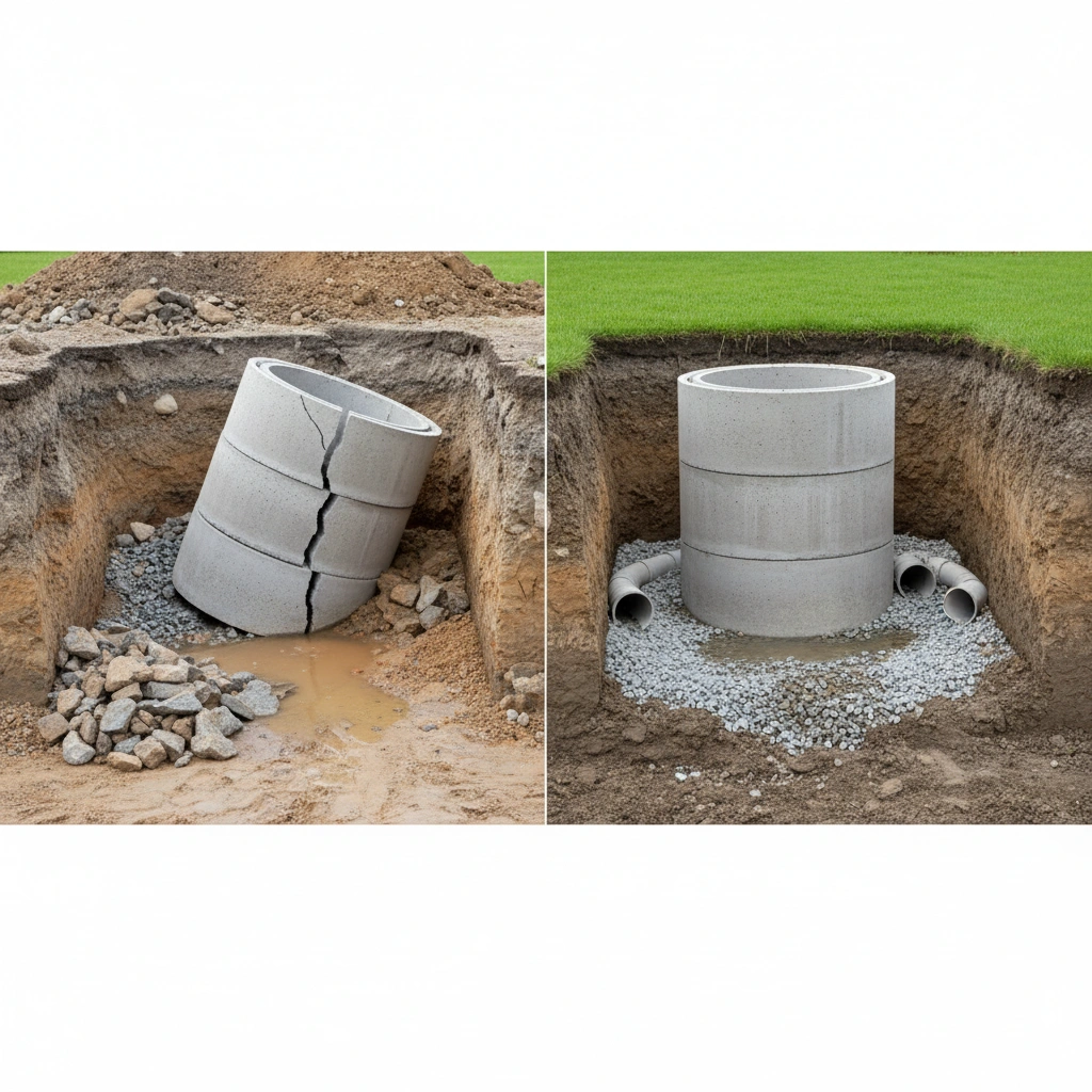 фото Почему важно учитывать тип грунта при устройстве дренажного колодца