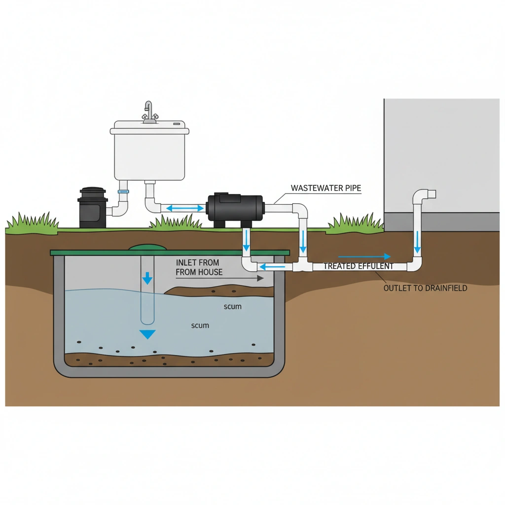 фото Септик и система утилизации отходов из раковины в прачечной: как подключить