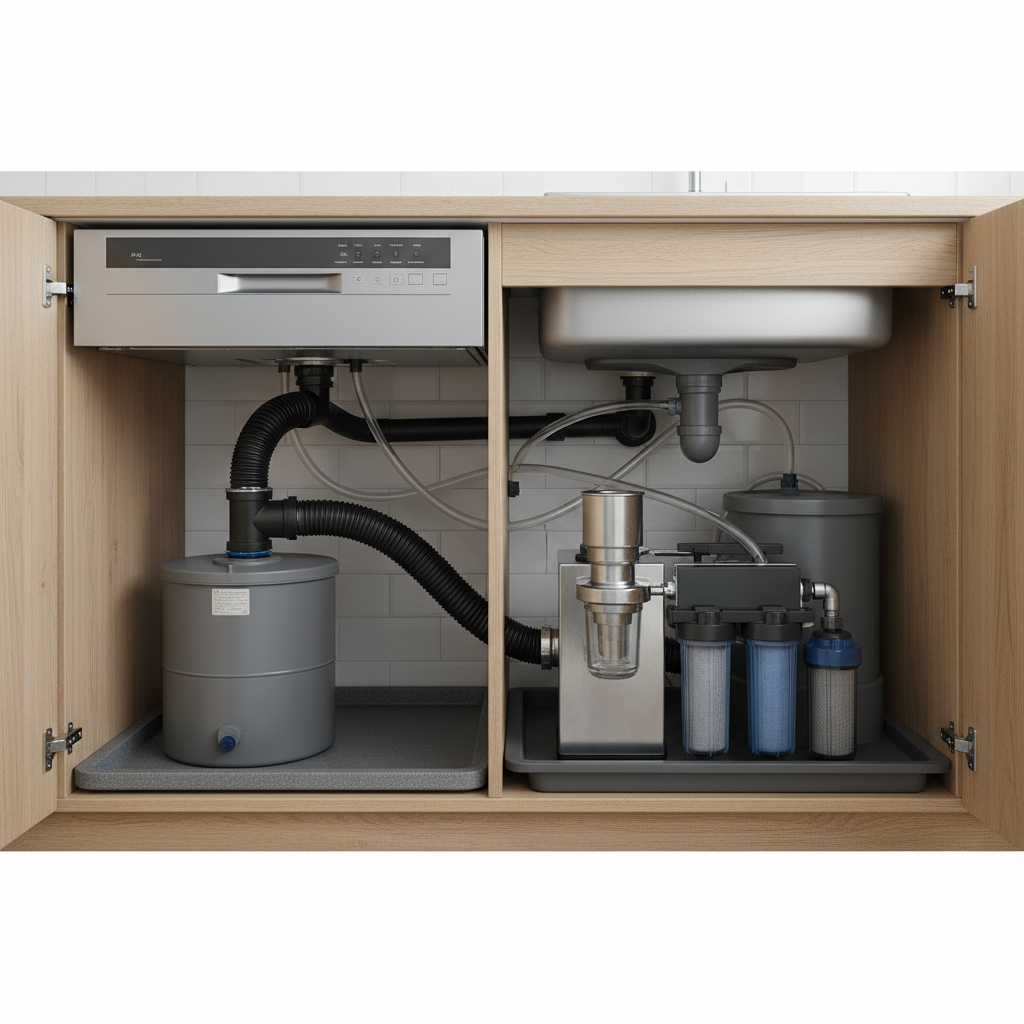 фото Септик и система утилизации отходов из посудомойки в гостевой кухне: как защитить