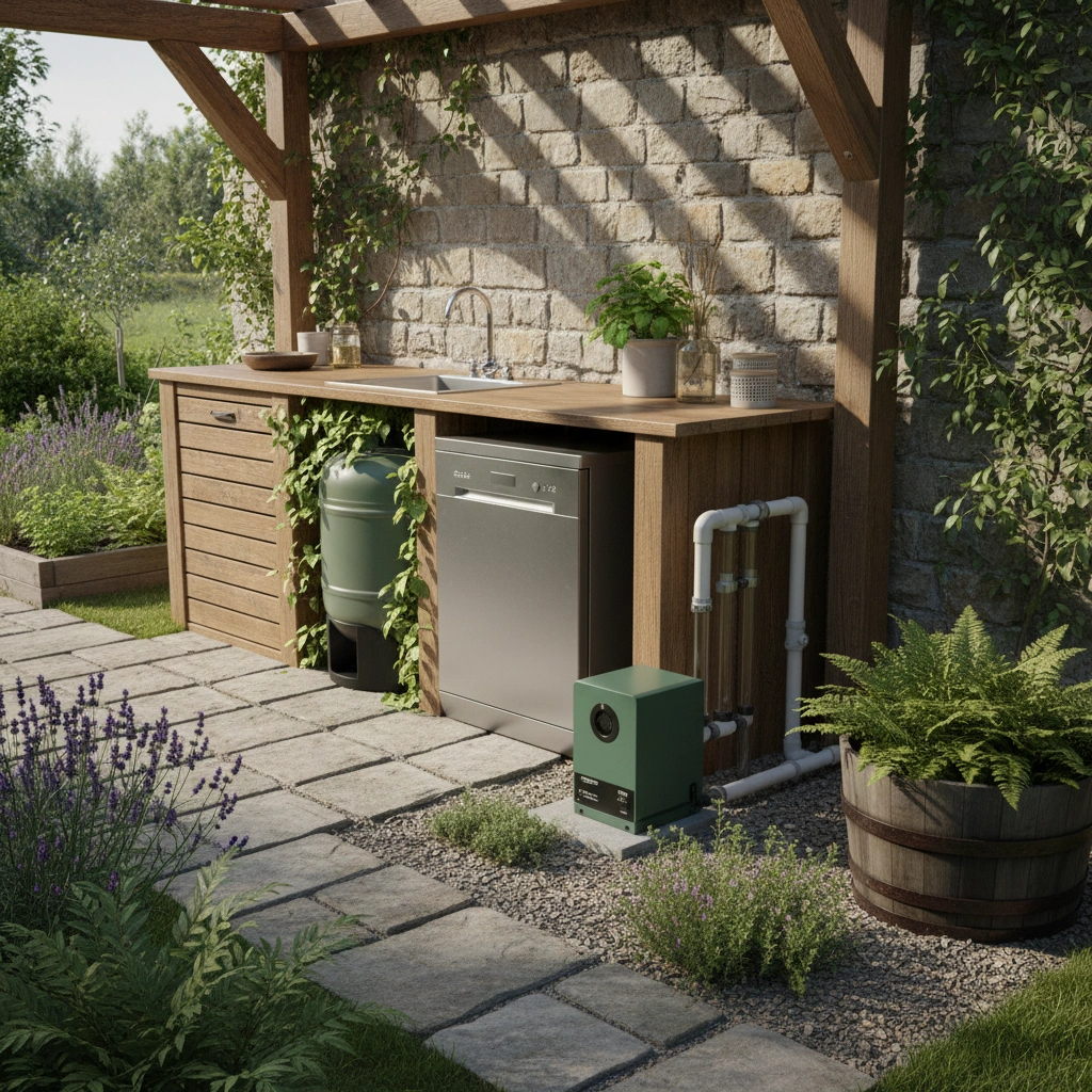 фото Септик и система утилизации отходов из посудомойки в летней кухне: как защитить