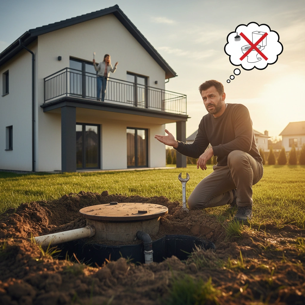 фото Что делать, если септик установлен, но в доме пропал смыв в унитазе на первом этаже