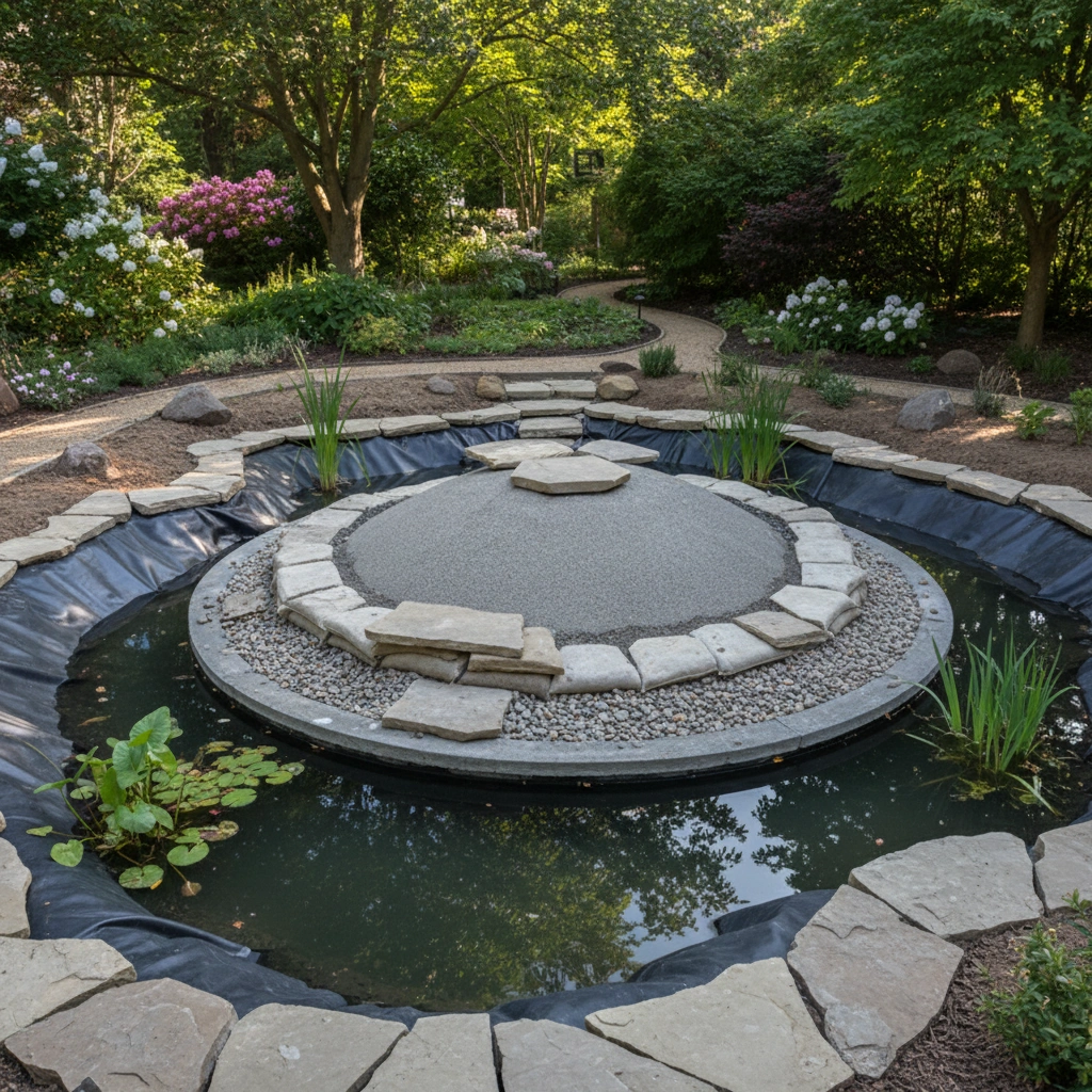 фото Как защитить септик от повреждений при устройстве садового пруда