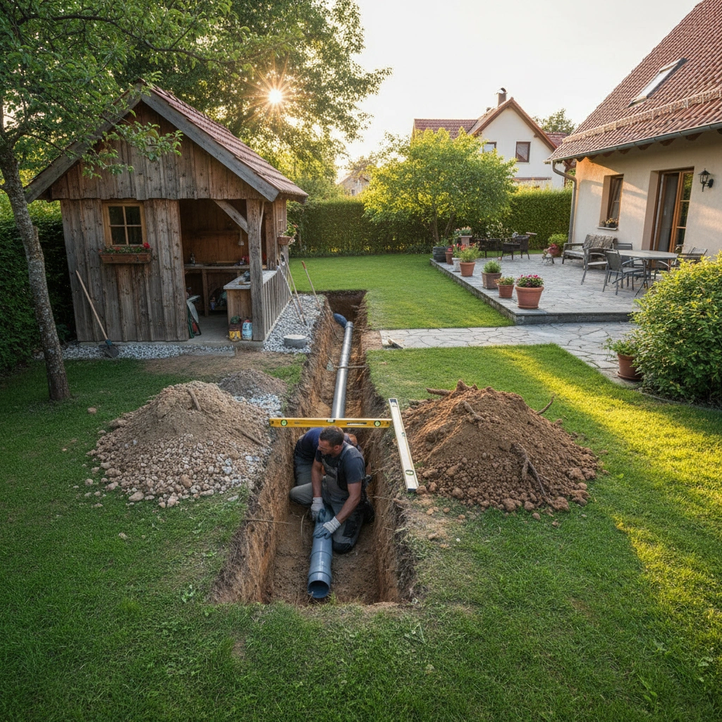 фото Как избежать ошибок при подключении канализации от летней кухни