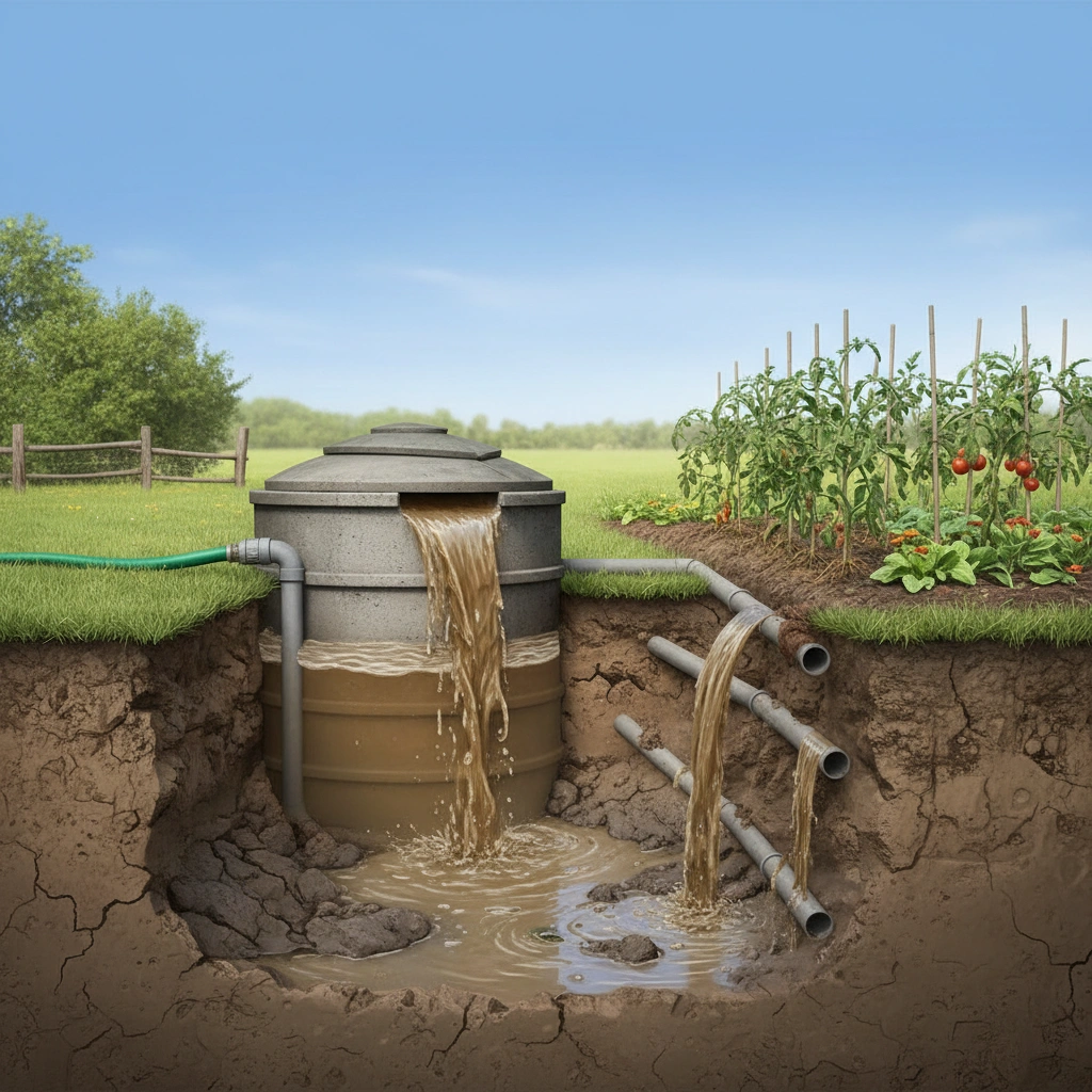 фото Почему нельзя использовать септик для слива воды из системы полива