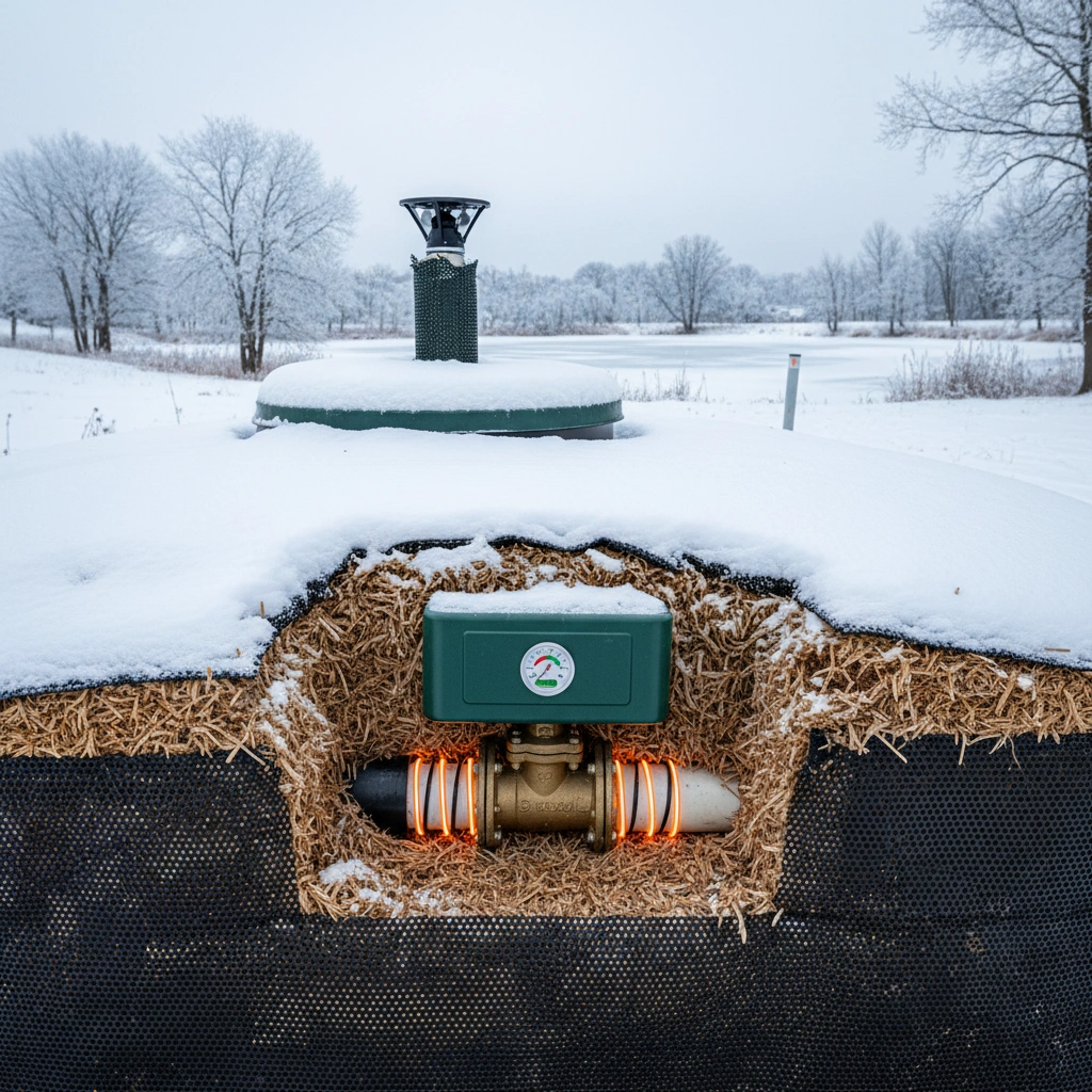 фото Как избежать замерзания обратного клапана в септике зимой