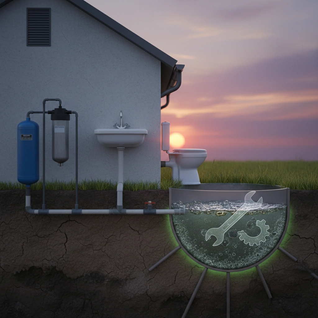 фото Почему нельзя использовать септик для слива воды из системы пневматики