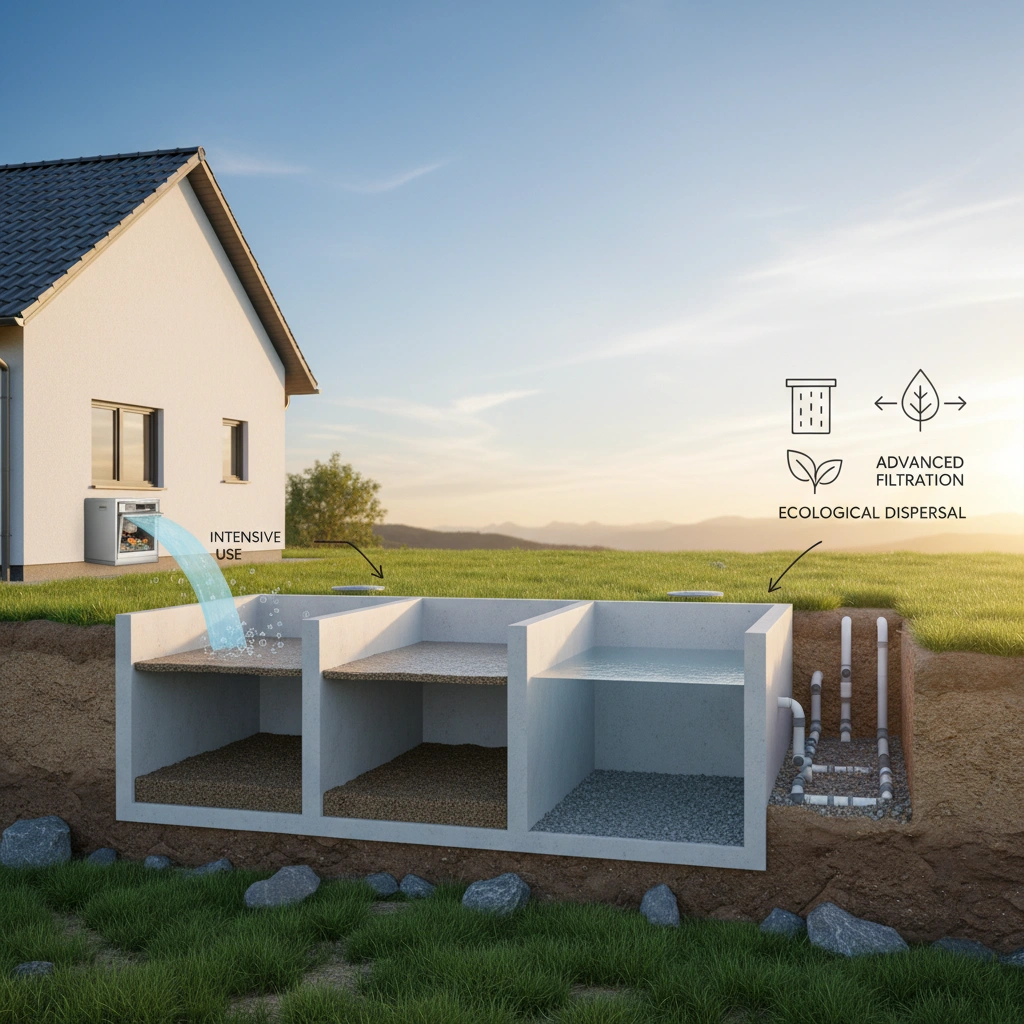 фото Как выбрать септик для дома с интенсивным использованием посудомойки