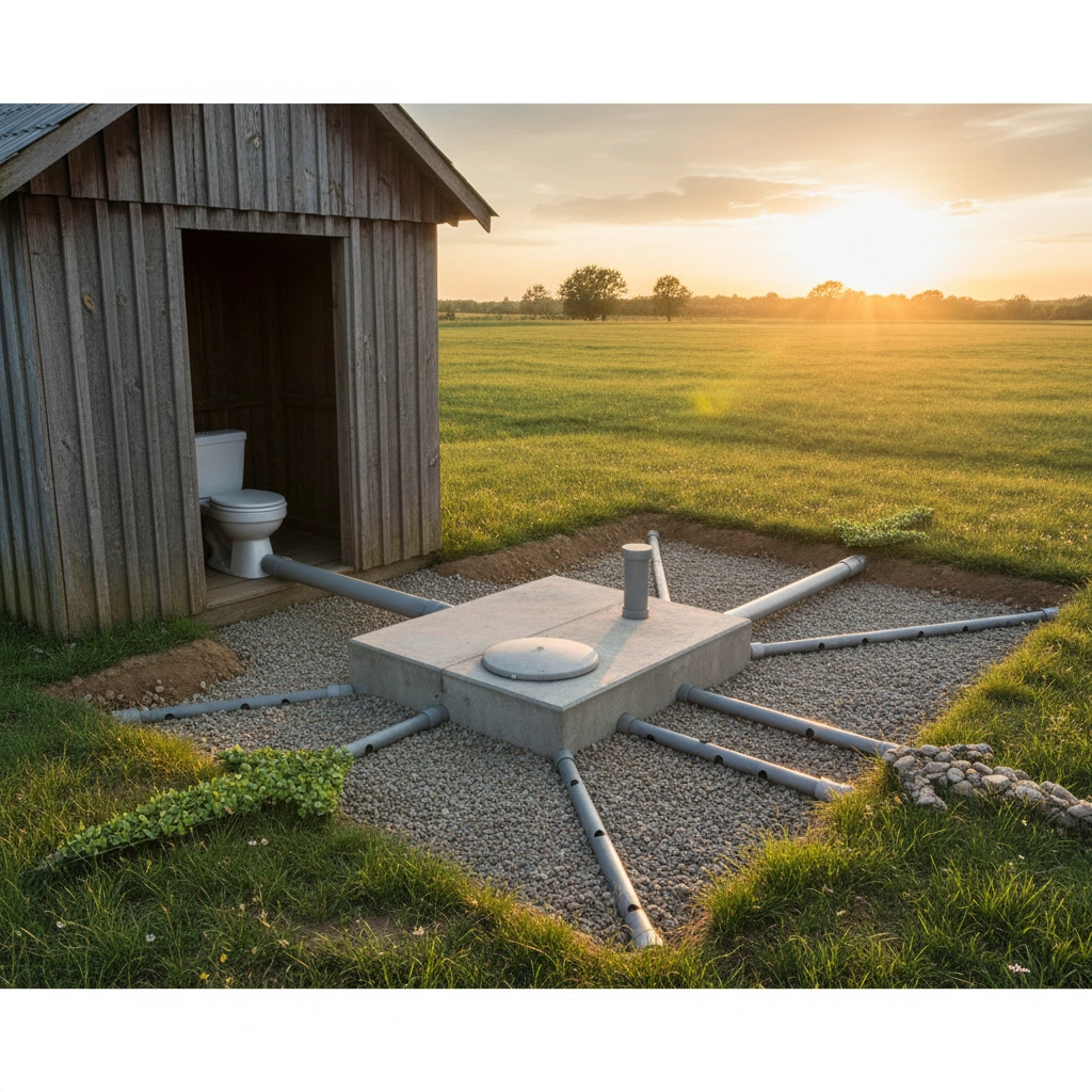 фото Септик и система утилизации отходов из унитаза в хозяйственной постройке: как подключить