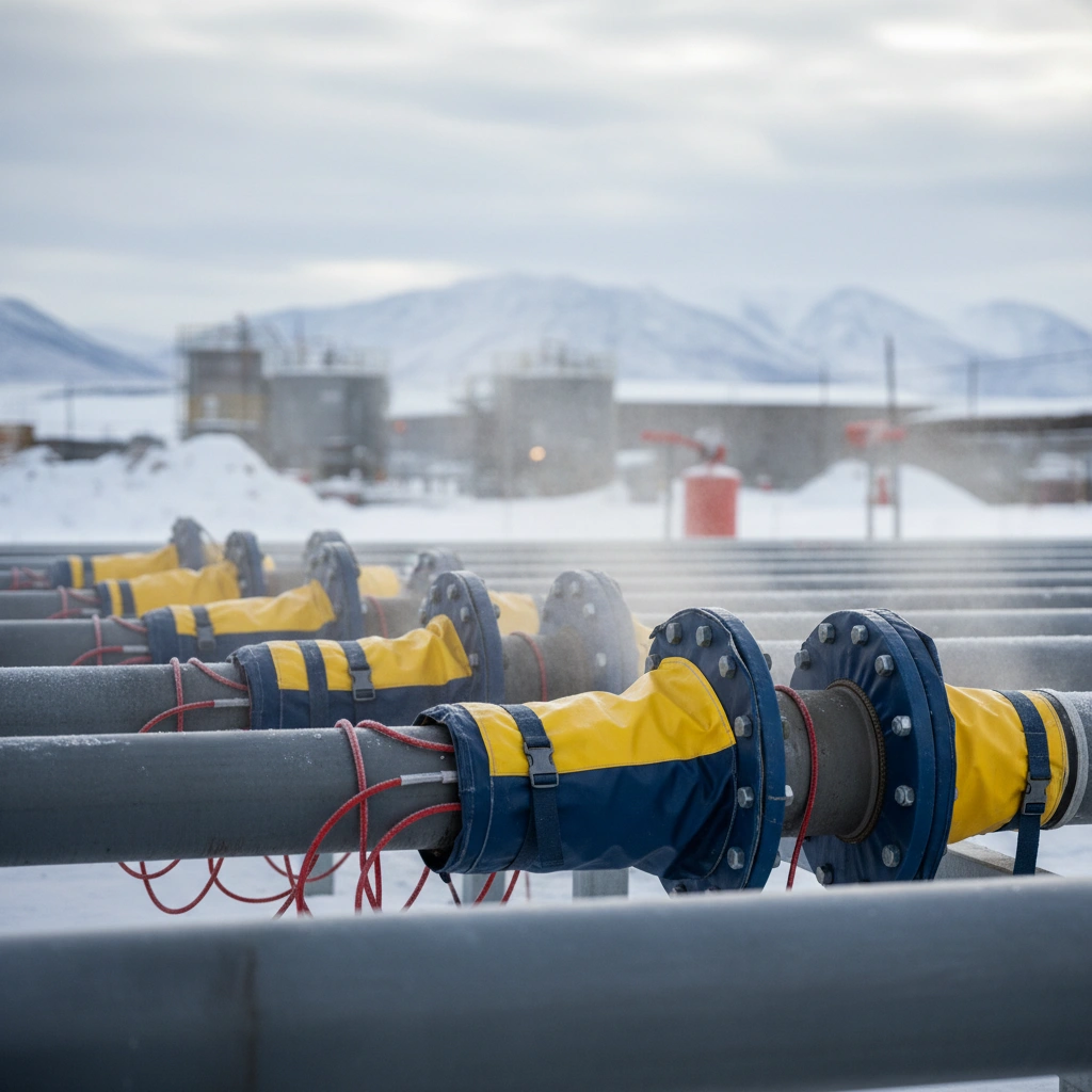 фото Как избежать замерзания фланцевых соединений труб зимой