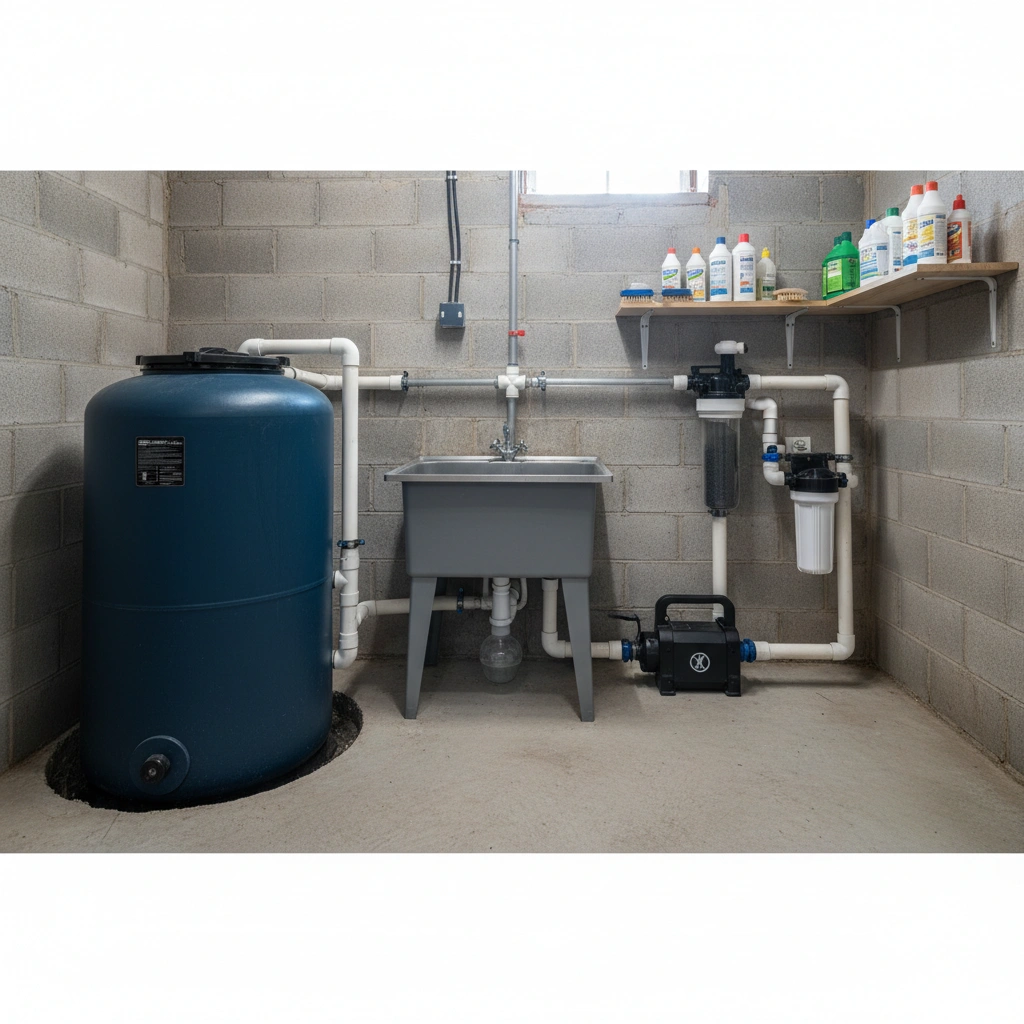 фото Септик и система утилизации отходов из раковины в подвале: как избежать засоров