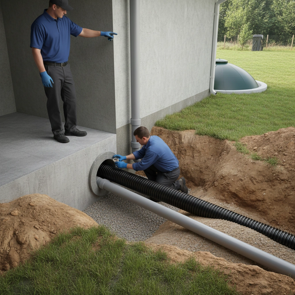 фото Как избежать ошибок при подключении канализации от подвального помещения