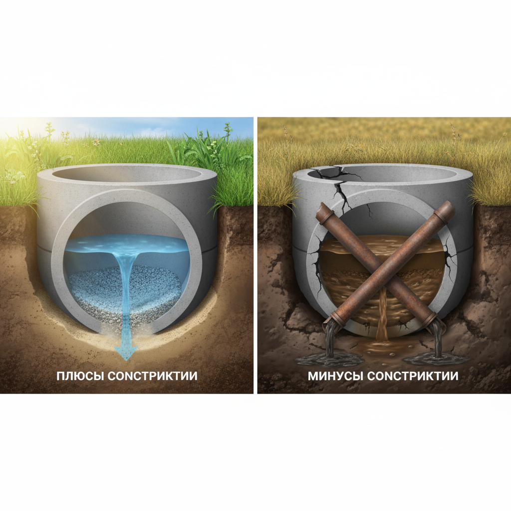 фото Септики из бетонных колец: плюсы и минусы конструкции