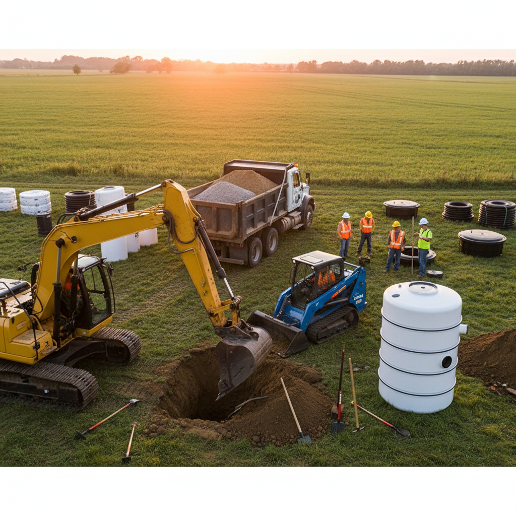 фото Необходимая техника для установки септика