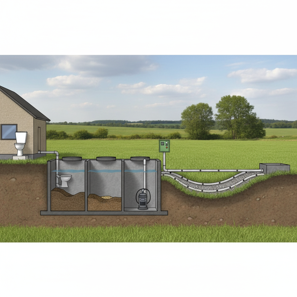 фото Септики с принудительным отводом: когда нужны и как устроены