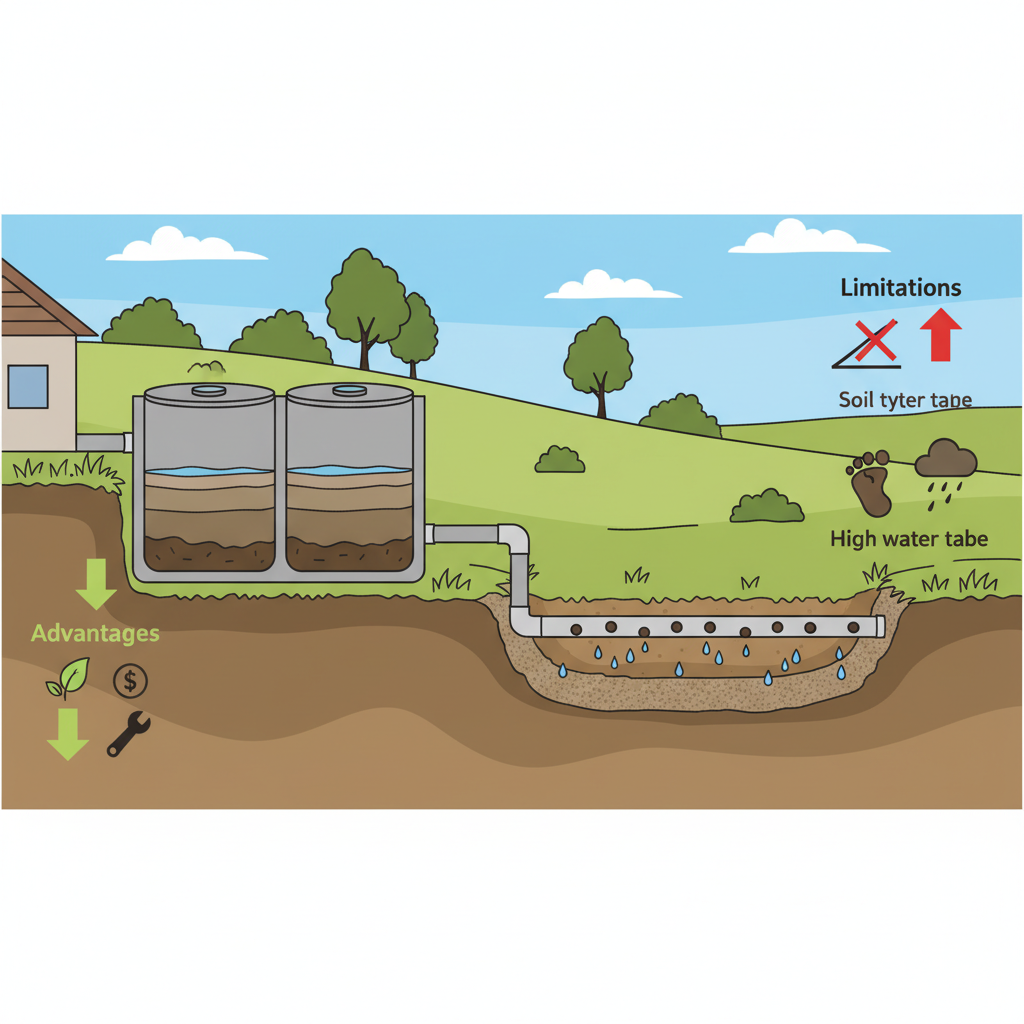 фото Септики с самотечным отводом: преимущества и ограничения
