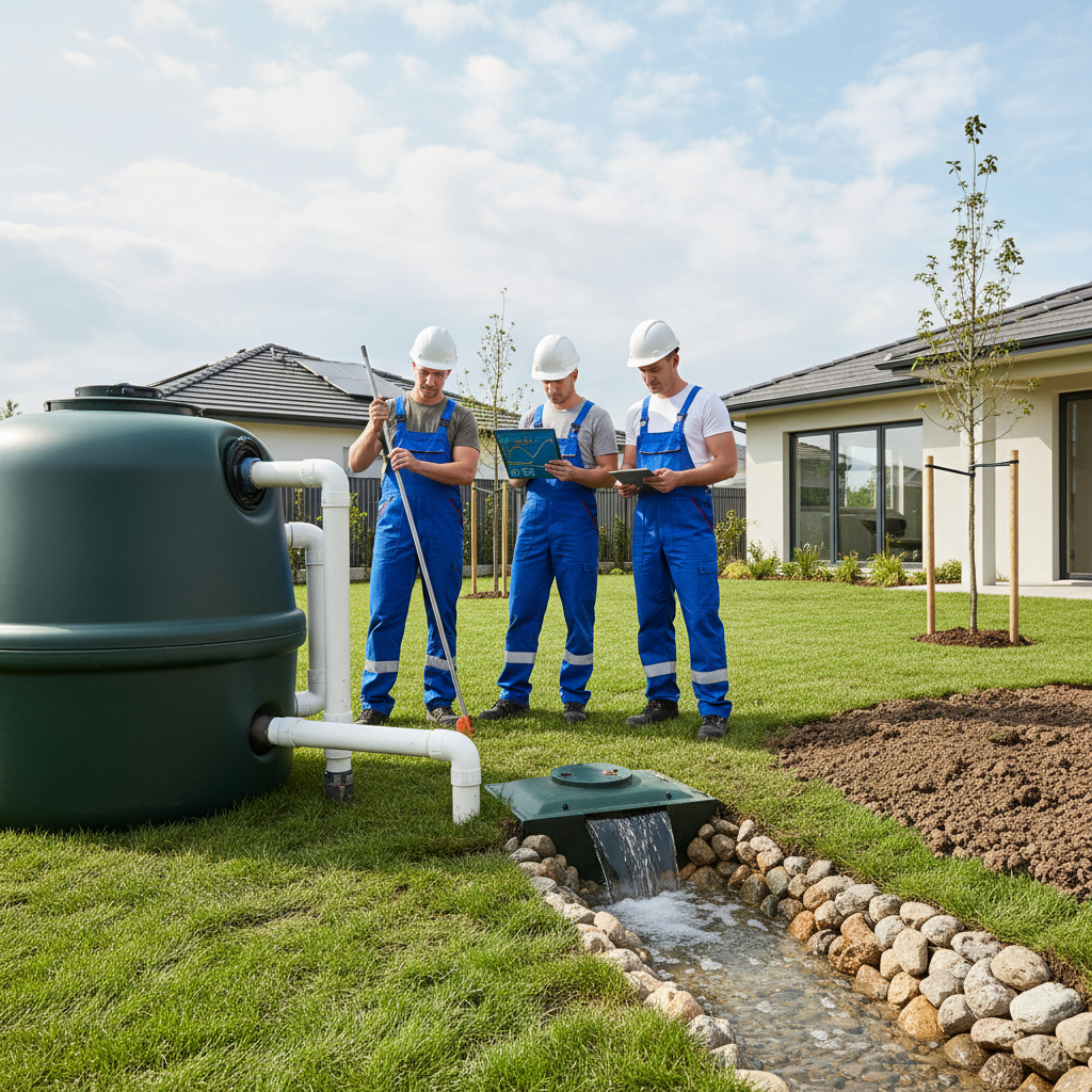 фото Тестирование работы септика после установки