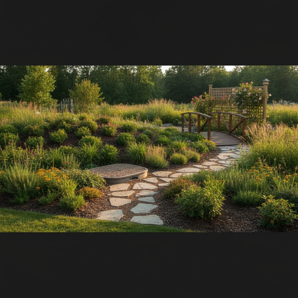 фото Септик и ландшафт: как спрятать оборудование, не жертвуя доступом