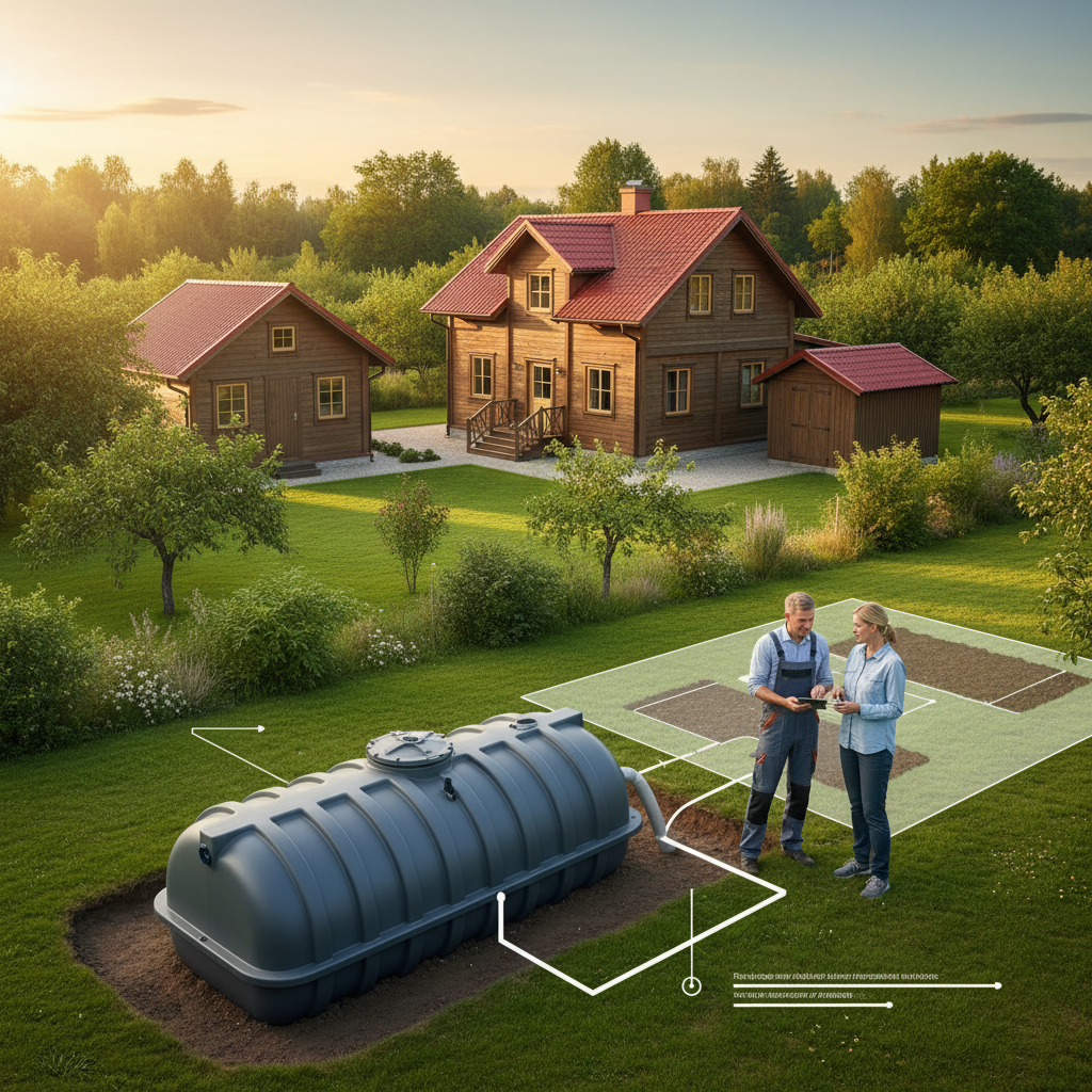 фото Как выбрать септик, если на участке уже есть постройки