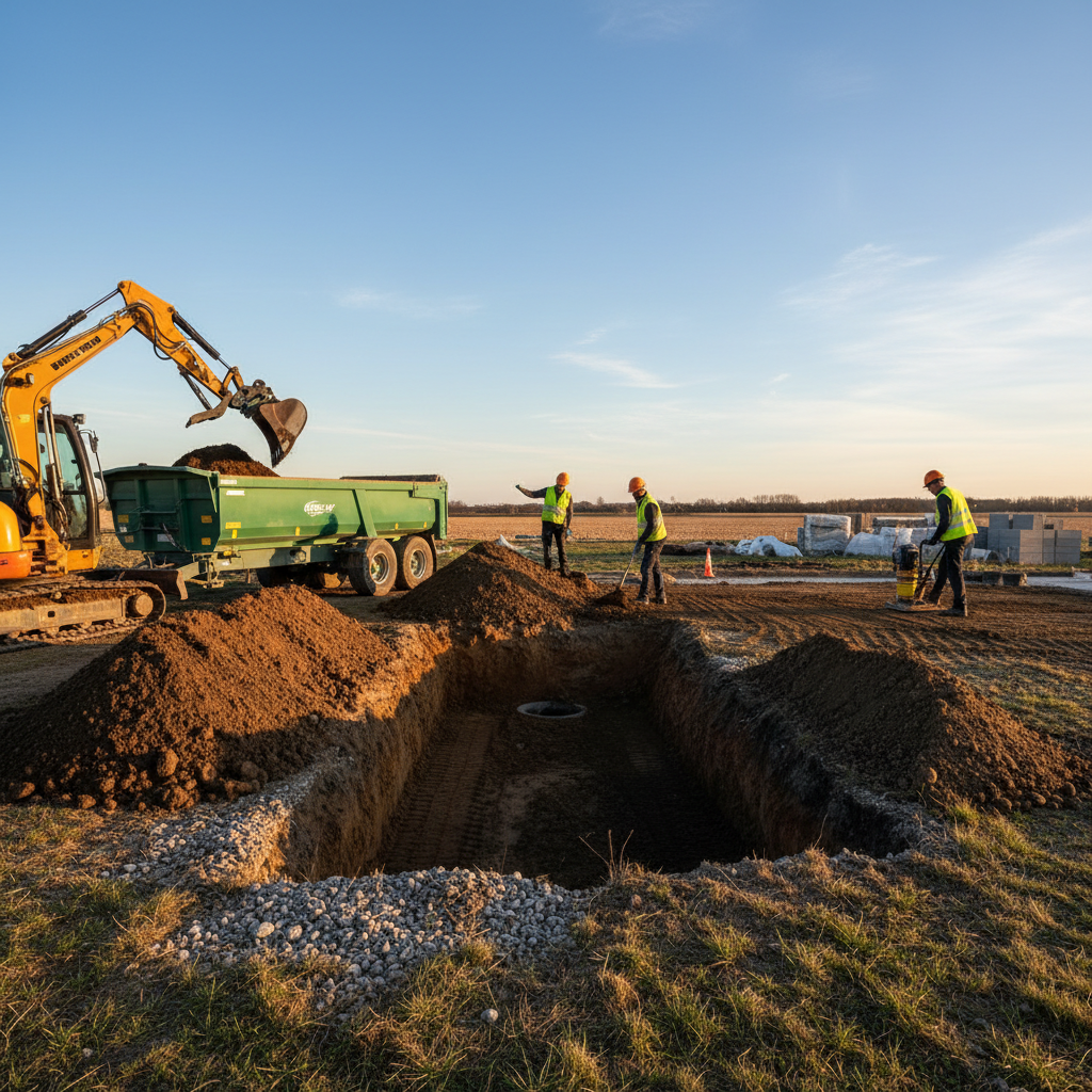 фото Что делать с грунтом после выемки котлована под септик
