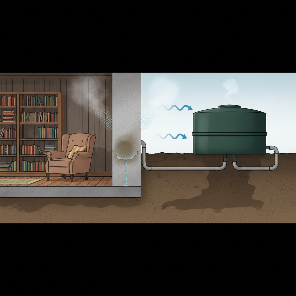 фото Как септик влияет на уровень влажности в подвале