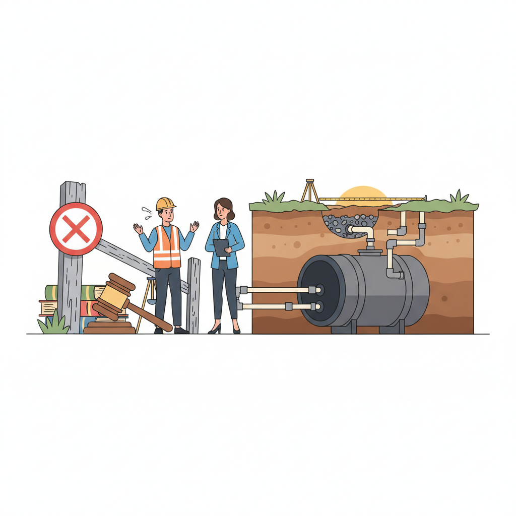 фото Можно ли ставить септик на границе участка — юридические и технические нюансы