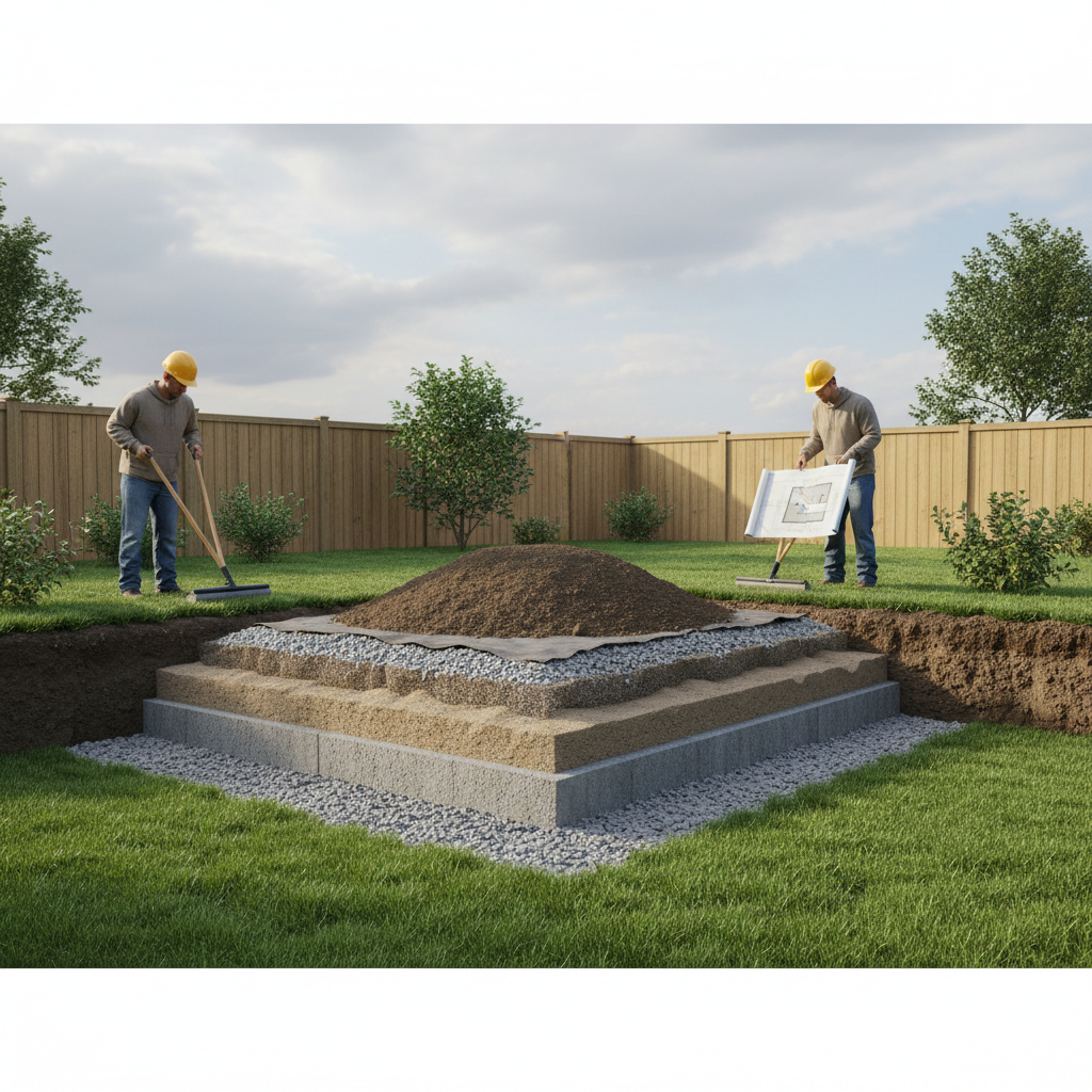 фото Как избежать проседания грунта над септиком после монтажа