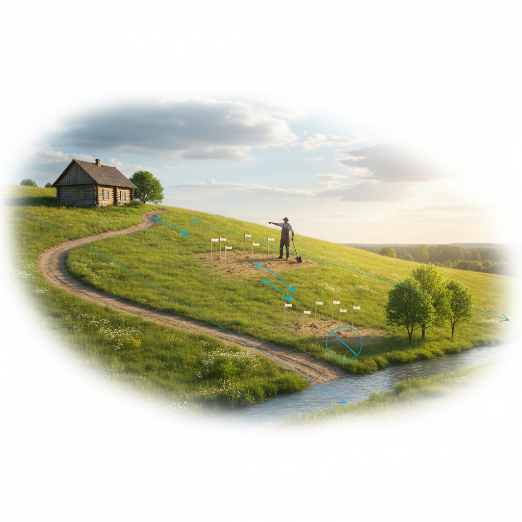 фото Как выбрать место для септика, если участок на склоне