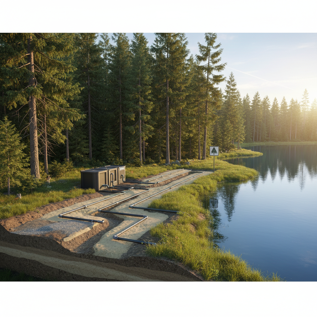 фото Как выбрать септик, если рядом лес или водоём