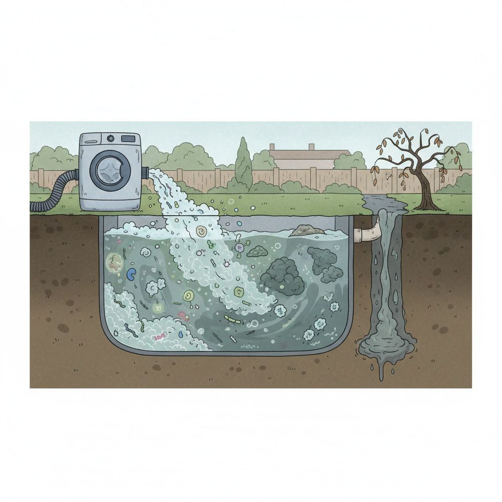 фото Почему нельзя подключать стиральную машину напрямую к септику без анализа