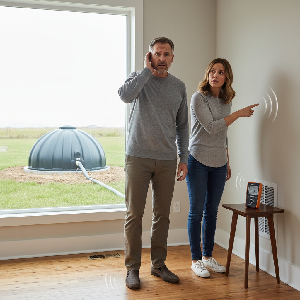 фото Что делать, если септик установлен, но в доме появился гул