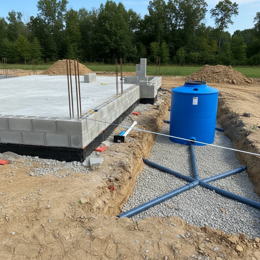 фото Септик и фундамент: на каком расстоянии можно строить