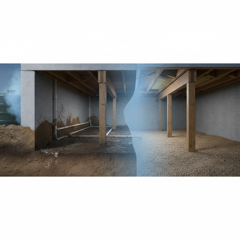 фото Как септик влияет на уровень влаги в подполе