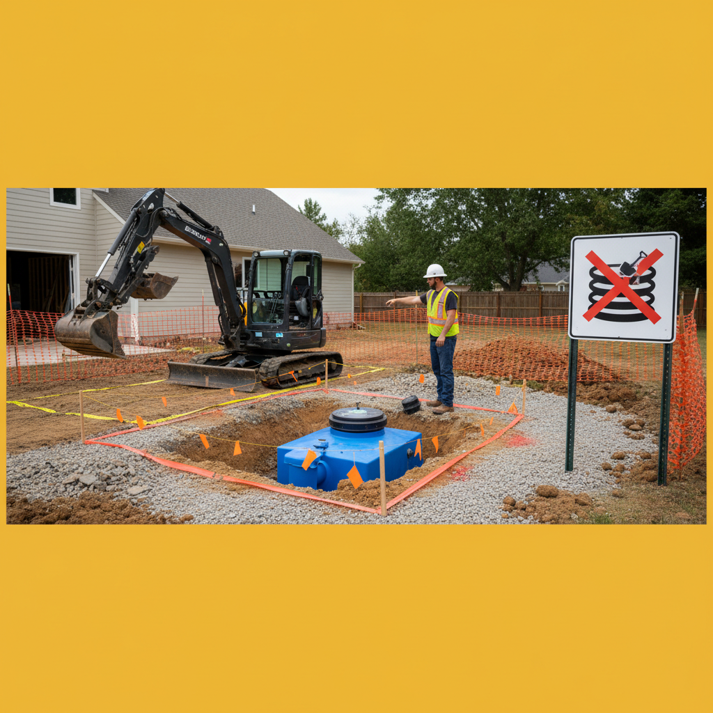 фото Как избежать повреждения септика при земляных работах