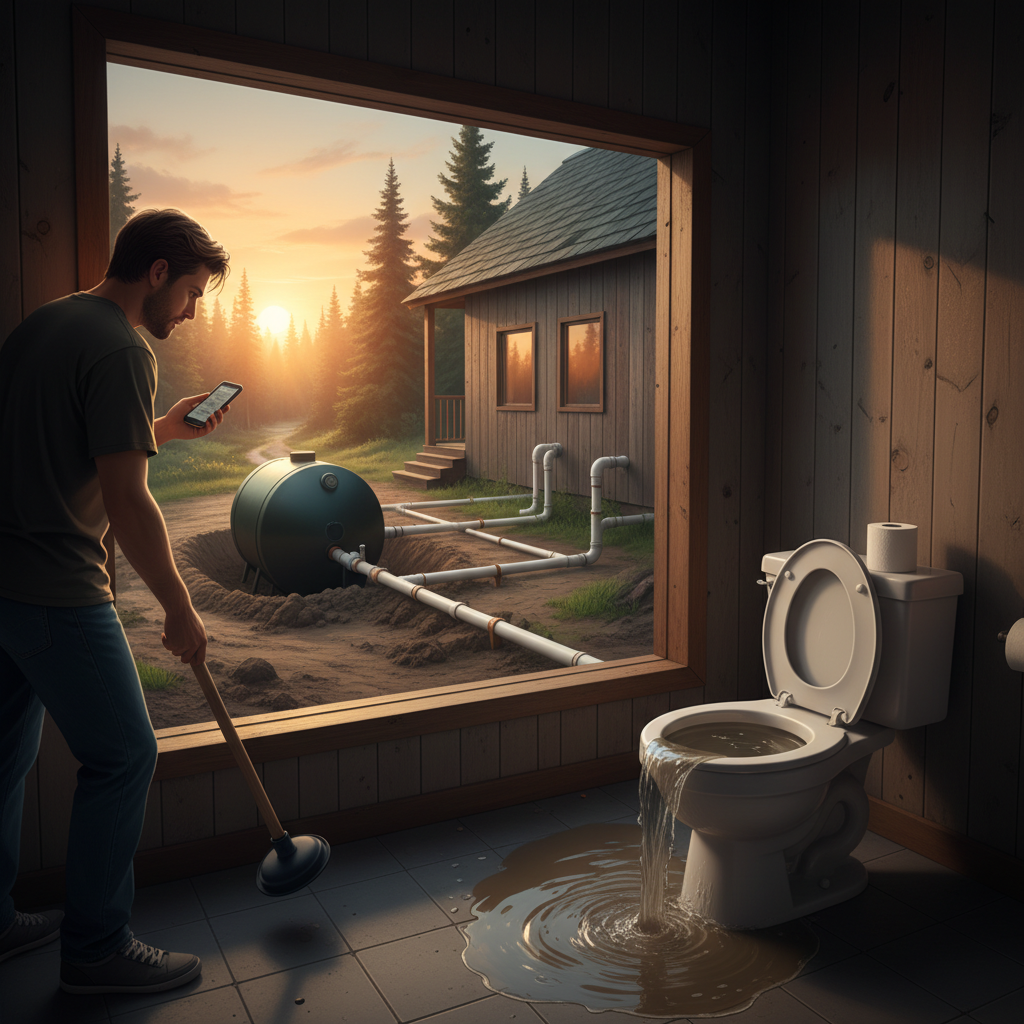 фото Что делать, если септик установлен, но в доме пропал смыв