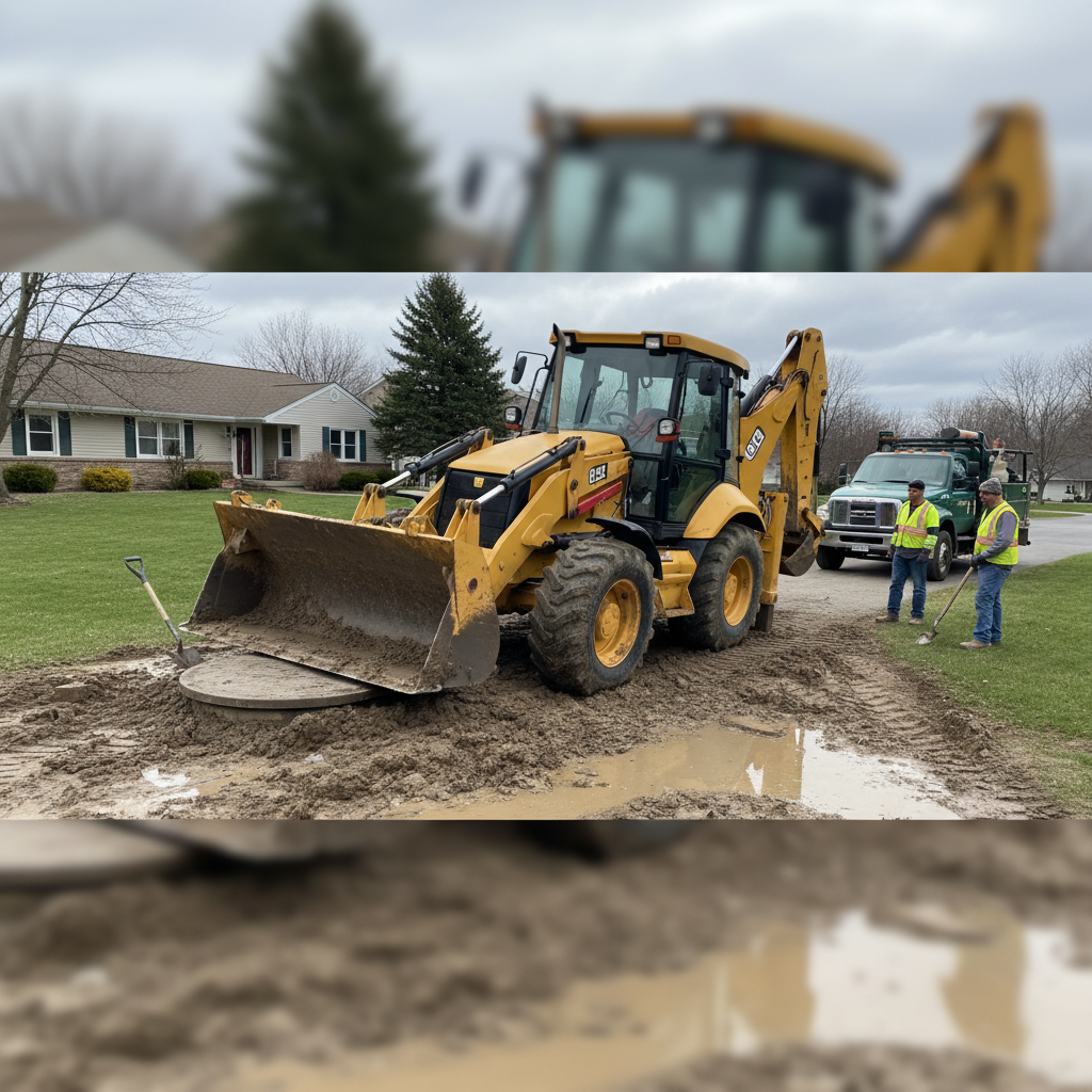 фото Почему важно учитывать вес техники при подъезде к септику
