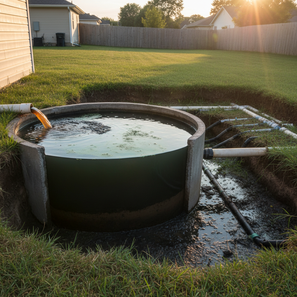 фото Что делать, если септик установлен, но вода в нём тёмная