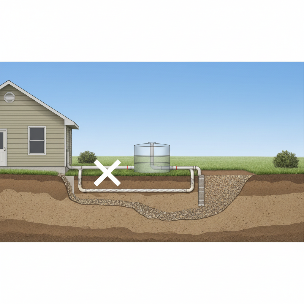 фото Почему нельзя подключать дренажную систему к септику