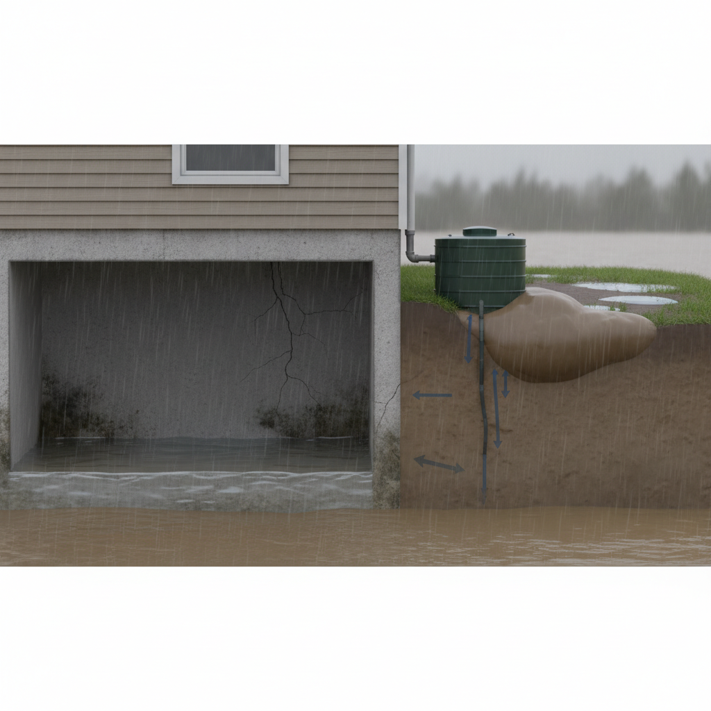 фото Как септик влияет на уровень влаги в подвале при паводках