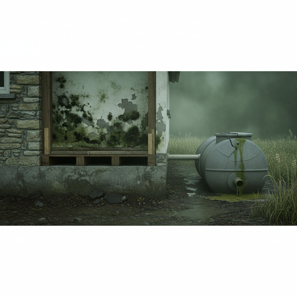 фото Что делать, если септик установлен, но в доме появился грибок