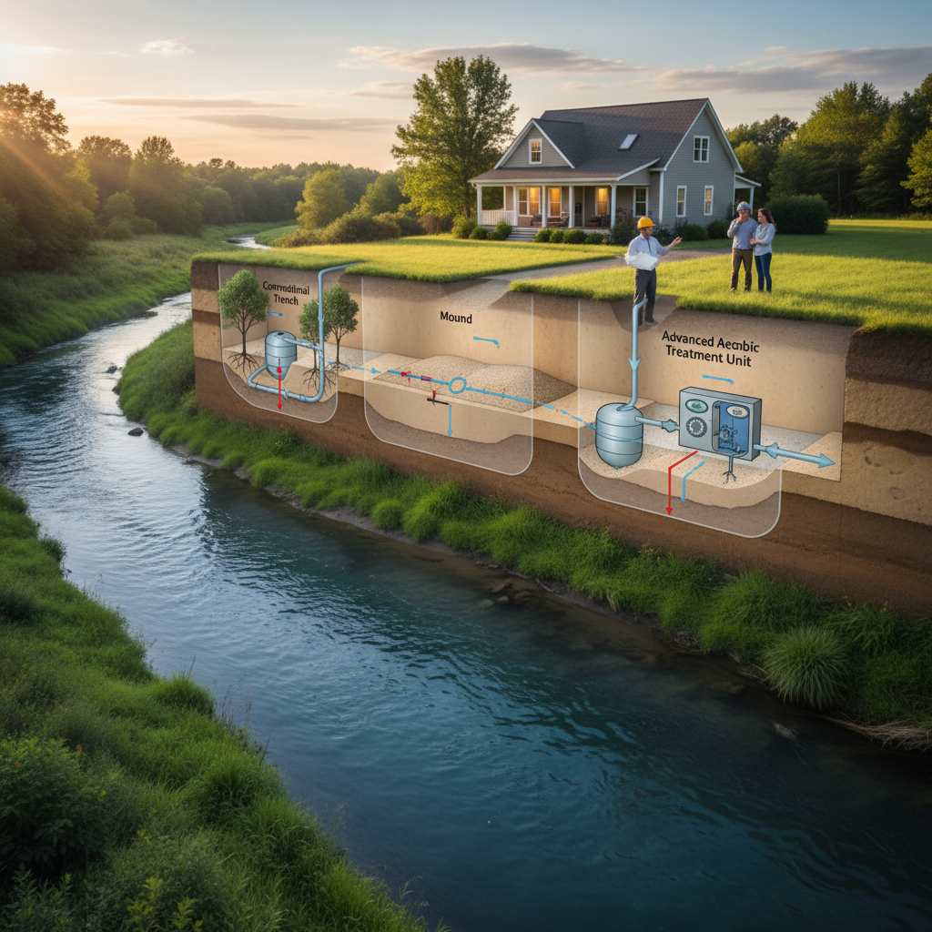 фото Как выбрать септик, если участок находится в пойме реки