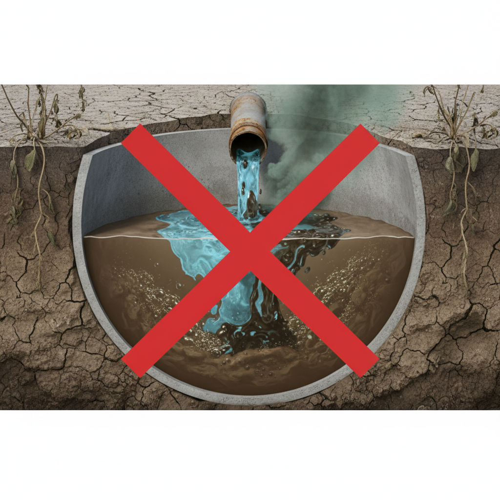 фото Почему нельзя сливать в септик антифриз и технические жидкости