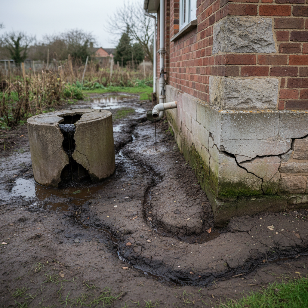 фото Как септик влияет на состояние фундамента при утечке