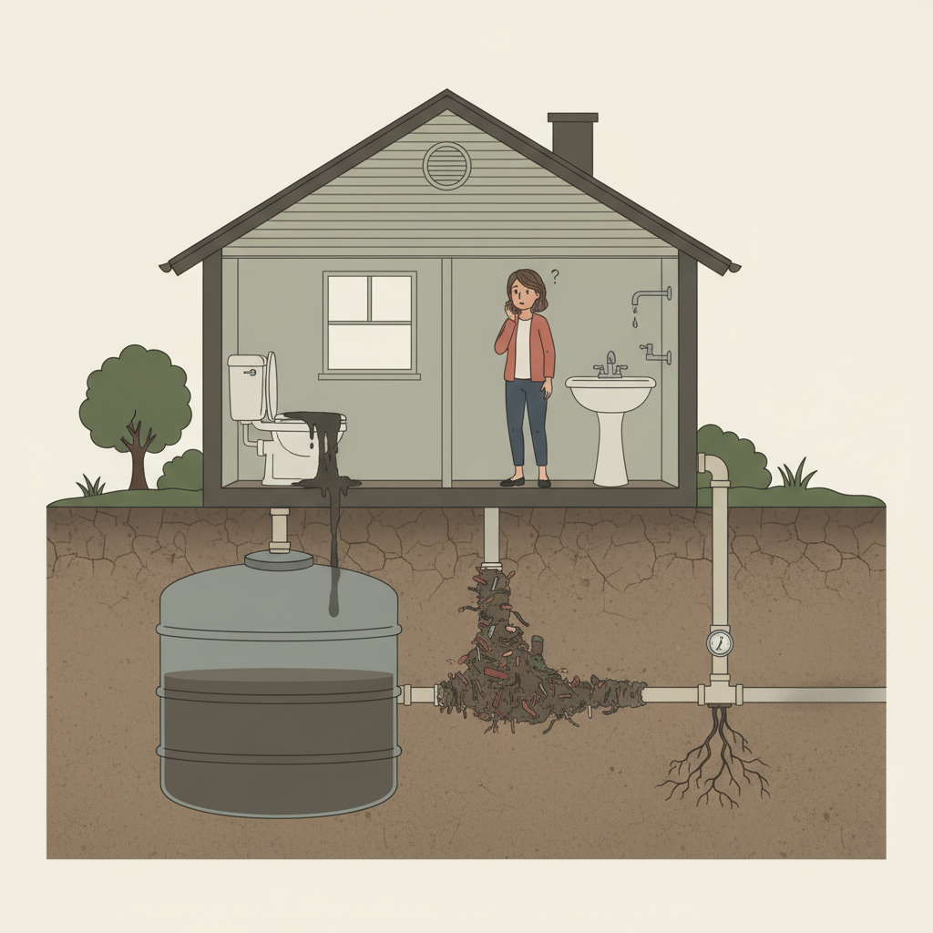 фото Что делать, если септик установлен, но в доме пропало давление в канализации