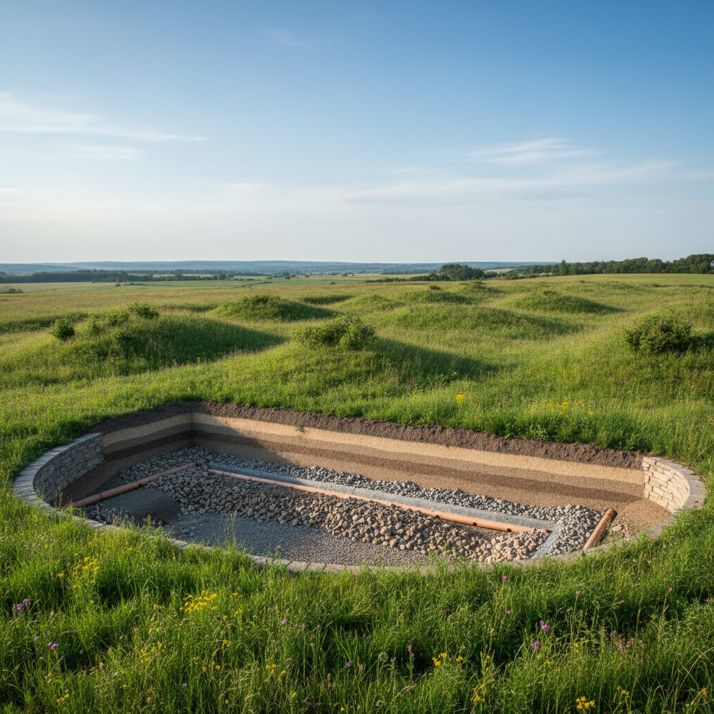 фото Как избежать проседания грунта над полем фильтрации