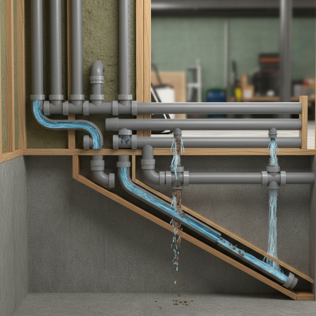 фото Почему важно учитывать угол наклона при прокладке труб