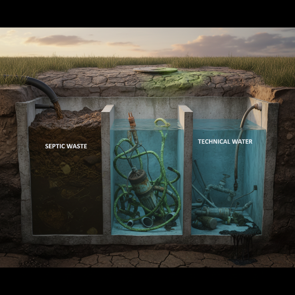 фото Почему нельзя использовать септик как резервуар для технической воды